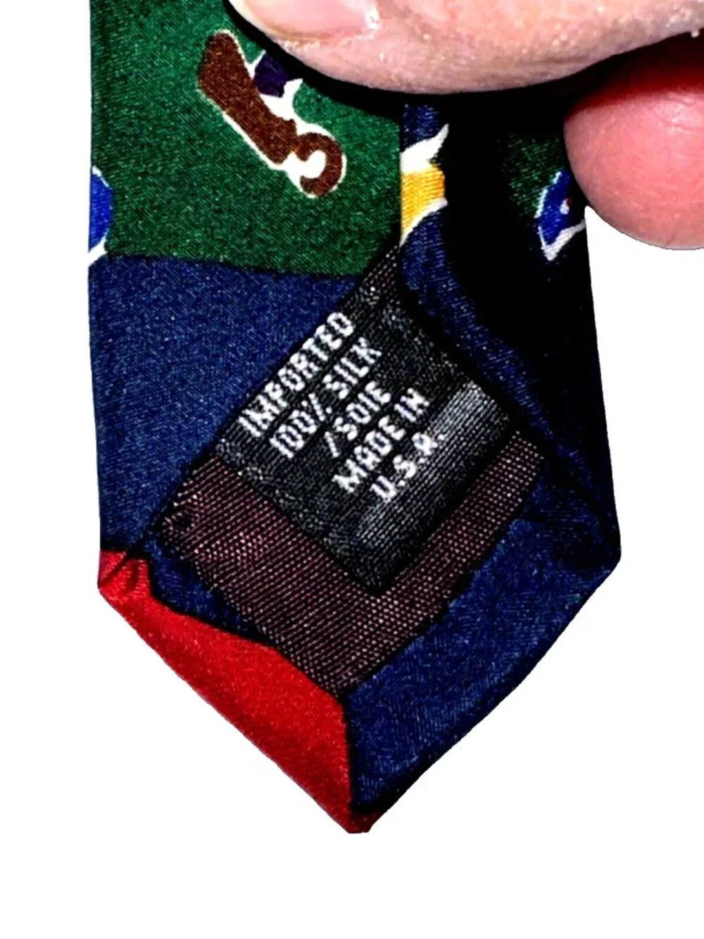 Save the Children Silk Christmas Tie USA 90s Art-to-Wear Vintage Holiday 56 x 4